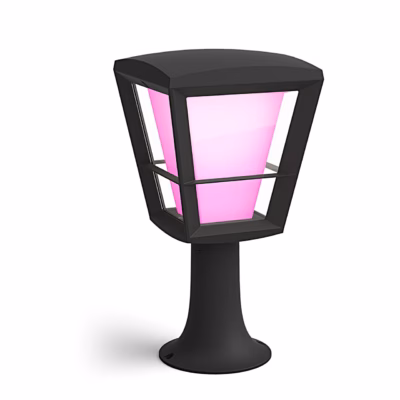 Philips Hue Econic must postivalgusti, klaaskupli taga roosa valgus