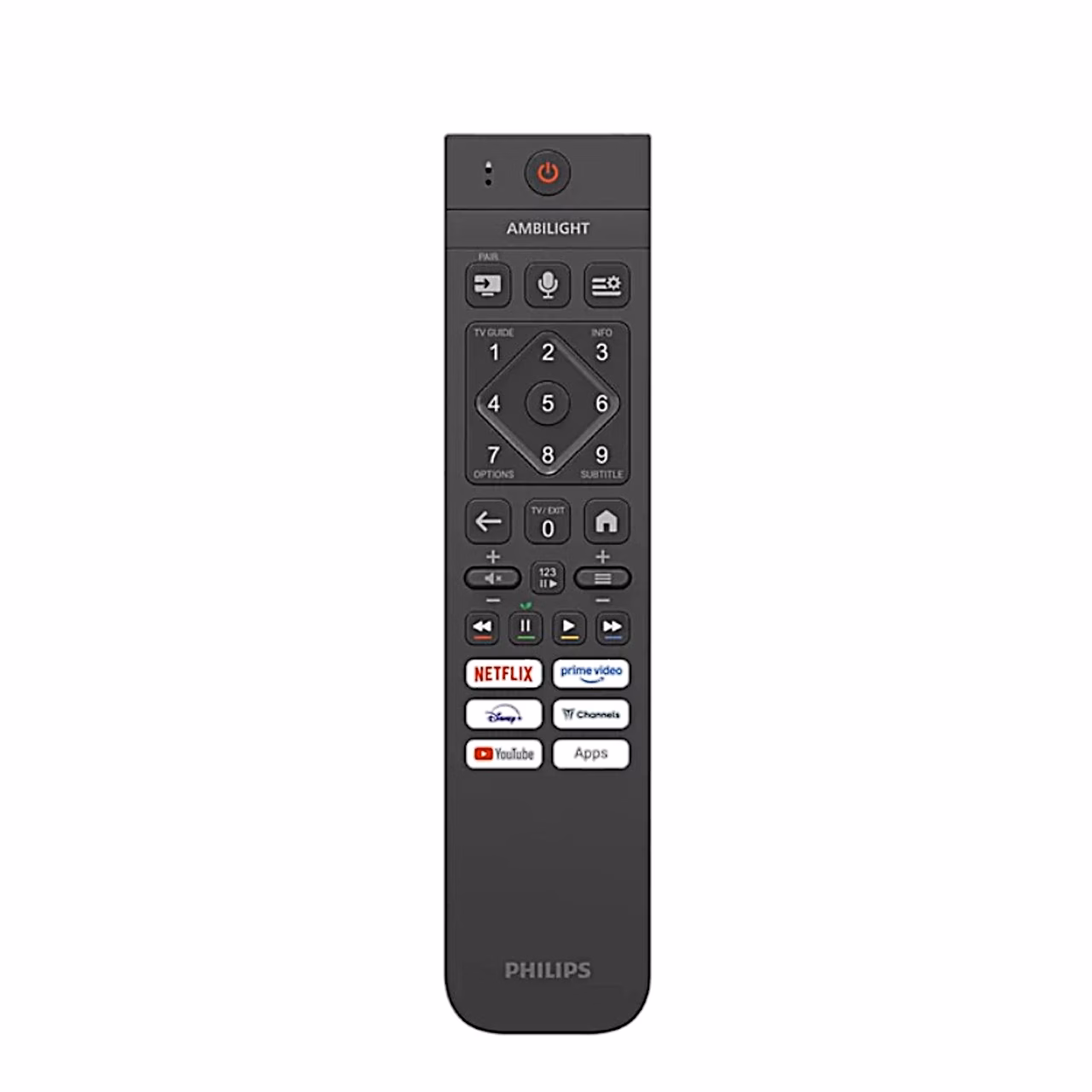 Philips 65OLED761/12 Smart TV kaugjuhtimispult voogedastusteenuste nuppudega