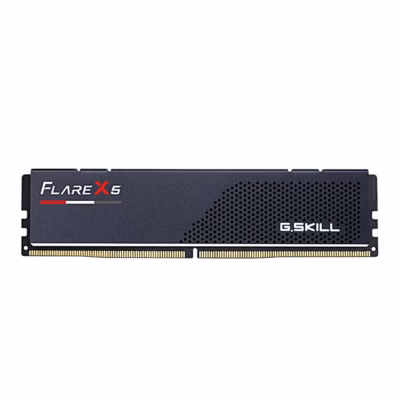 G.Skill Flare X5 DDR5 DIMM-moodul eestvaates, mattmust jahutusplaat logodega