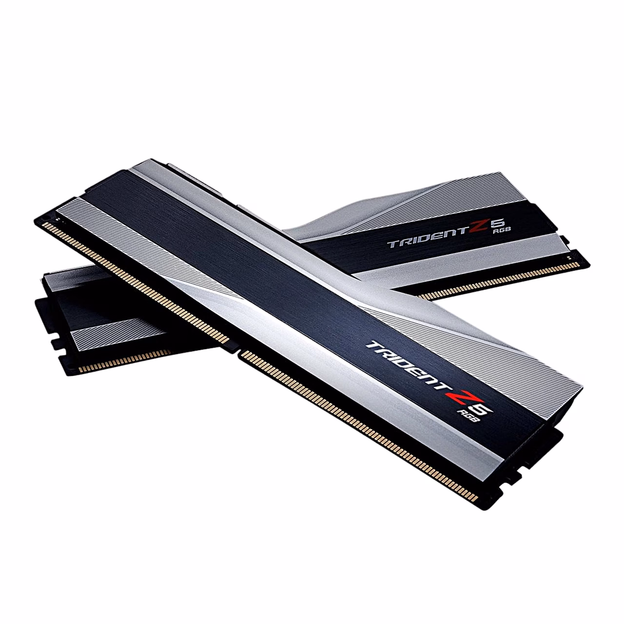 Valgustamata Trident Z5 RGB moodulid ristamisi, nähtav harjatud must riba