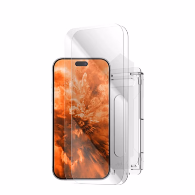 Kaks FIXED kaitseklaasi ja Anti-Dust paigaldusraam iPhone 17 Pro Maxi kohal