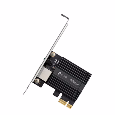 PCIe-võrgukaart TP-Link TX301 musta jahutusradiaatori ja standardse kinnitusplaadiga