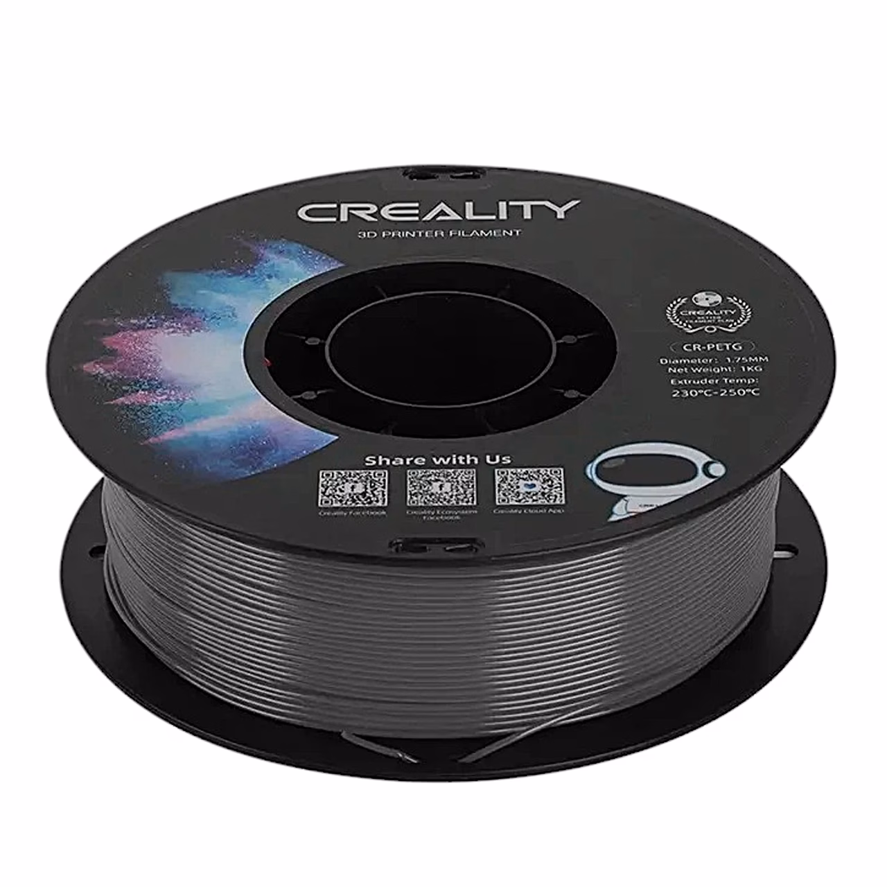 Hall Creality CR-PETG filament lamavas rullis, vaade ülalt nurga alt