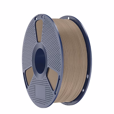Pruun PLA-filament SUNLU Wood rullil, vaade nurga alt