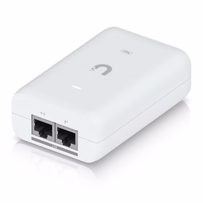 PoE toiteadapter Ubiquiti UACC-PoE+-2.5G, RJ45-pesad ja märgutuli