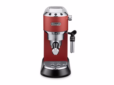 Punane poolautomaatne espressomasin De’Longhi Dedica Style EC 685.R eestvaates