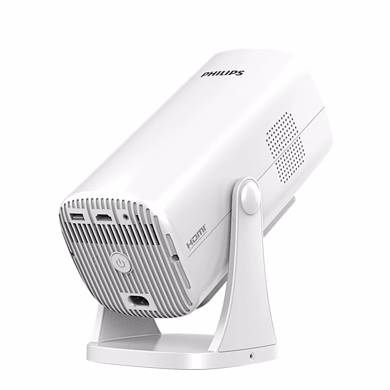 Philips NeoPix 250 projektori tagakülg HDMI- ja USB-pesaga, vaade viltu