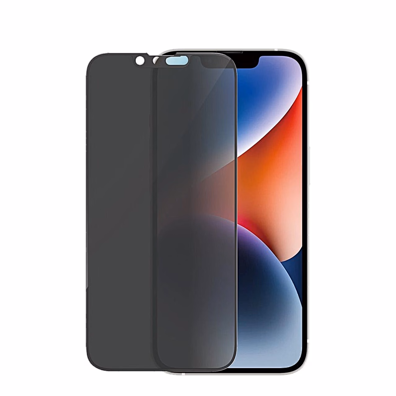 PanzerGlass privaatsusklaas osaliselt telefoni iPhone 14 ekraanil