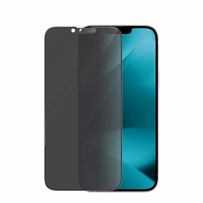 Musta raamiga privaatsusklaas PanzerGlass iPhone 13 Pro Max ekraani ees