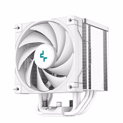 Valge protsessori õhkjahuti DeepCool AK500 WH, vaade nurga alt eest