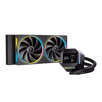 Must protsessori vesijahutus DeepCool LM240, radiaatoril kaks ARGB-ventilaatorit
