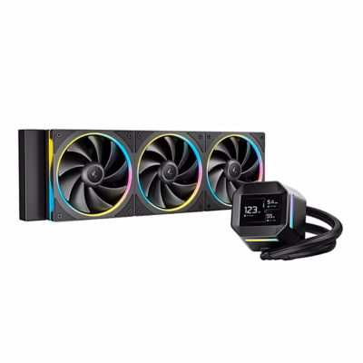 Protsessori vesijahutus DeepCool LM360 ARGB-ventilaatorite ja ekraaniga pump, kaugvaade