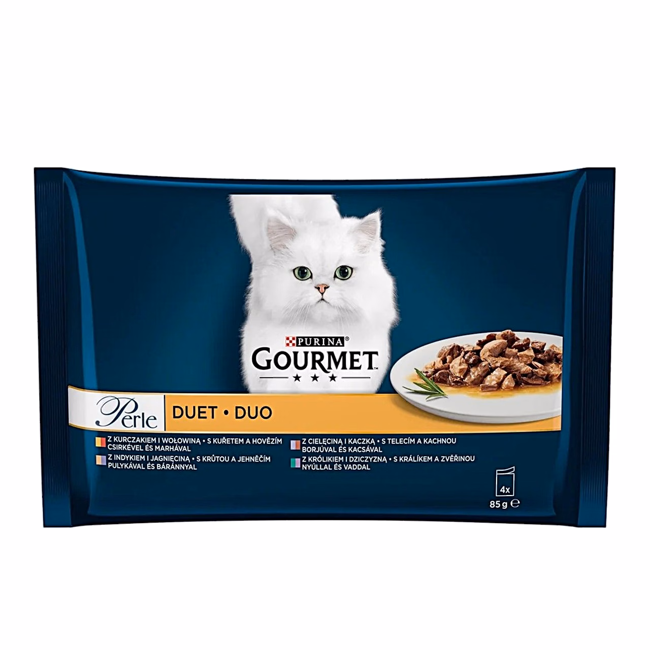 Purina Gourmet Perle 4x85g märg kassitoit täiskasvanud kassidele erinevate lihamaitsetega