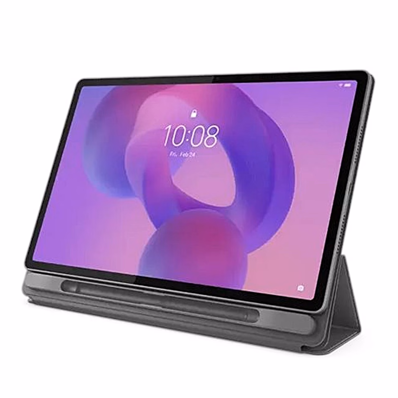 Lenovo Idea Tab Plus kaaneümbrises püstiasendis, pliiats ümbrise hoidikus