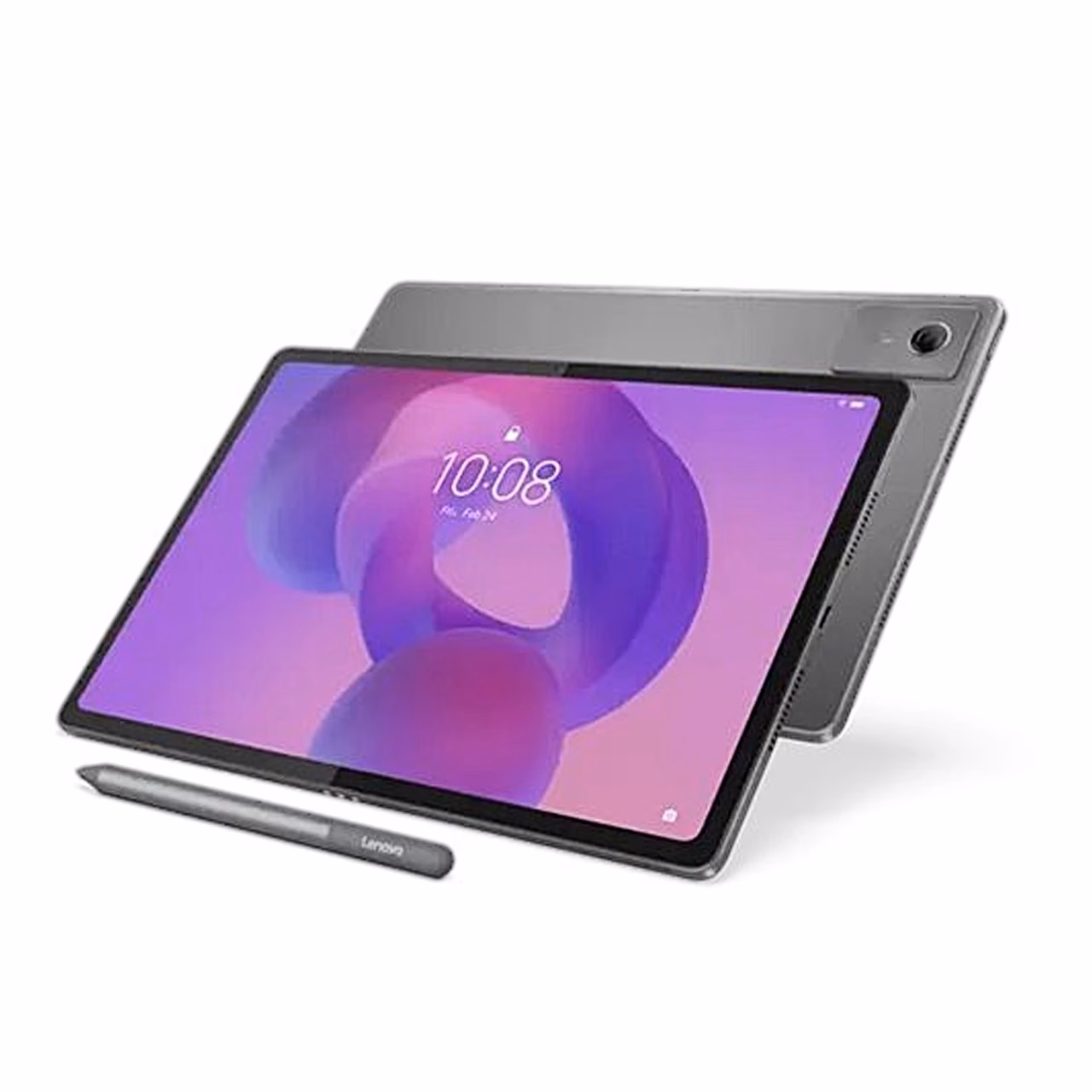 Lenovo Idea Tab Plus tahvelarvuti viltu eestvaates koos pliiatsiga
