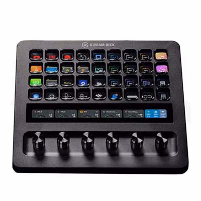 Elgato Stream Deck + XL eestvaates, 36 värvilist LCD-klahvi, puuteriba ja kuus pöördnuppu