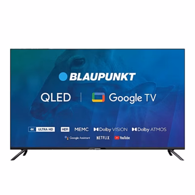 Blaupunkt 50QBG6000S QLED-teler Google TV avakuvaga, vaade eest