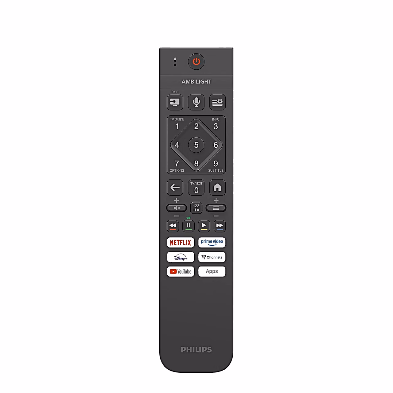 Philips 43PQS8611/12 Smart TV kaugjuhtimispult voogedastusteenuste nuppudega