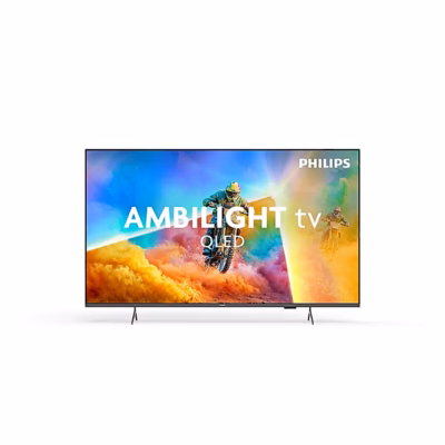 Philips 55PQS8501/12 teler veidi madalamast vaatenurgast, ekraani all kaks jalga