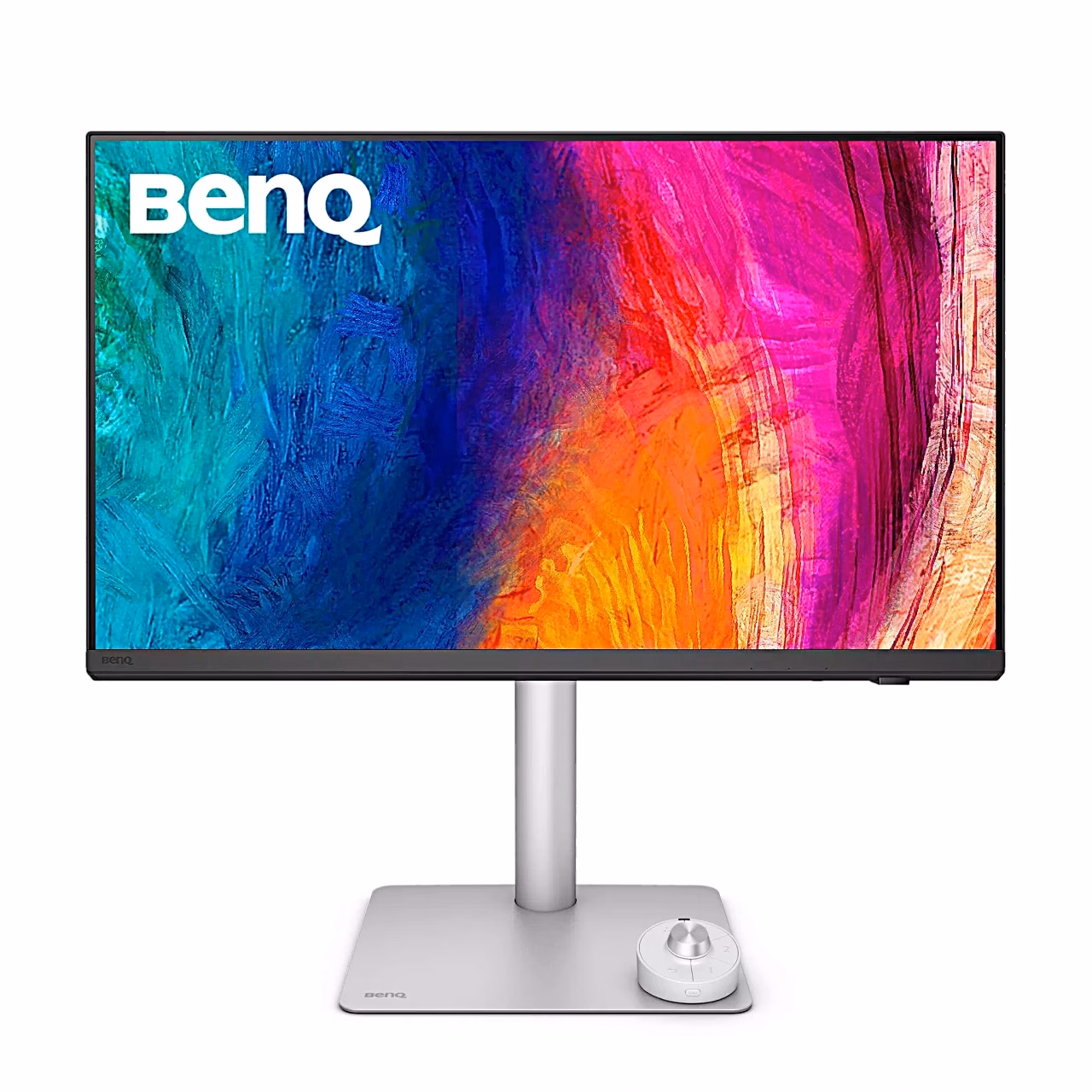 Arvutimonitor BenQ PD2730S alusel, eestvaade, alusel juhtnupp