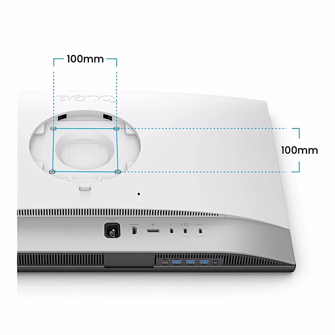 BenQ PD2730S tagakülje VESA 100 × 100 mm kinnitus