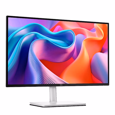 Dell S2725DSM arvutimonitor vasakult nurga alt valgel alusel