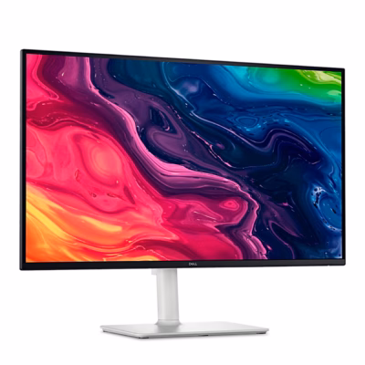 Dell S2725QS arvutimonitor eest vasakult valgel alusel