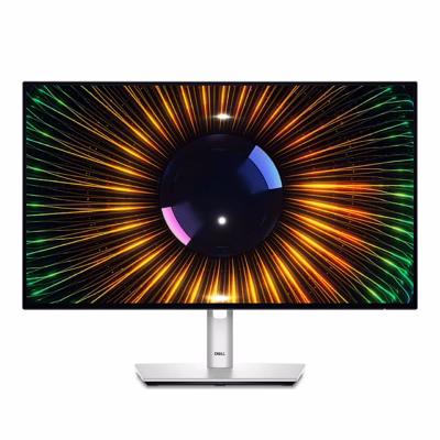 Dell UltraSharp U2424H monitor eestvaates hõbedasel alusel