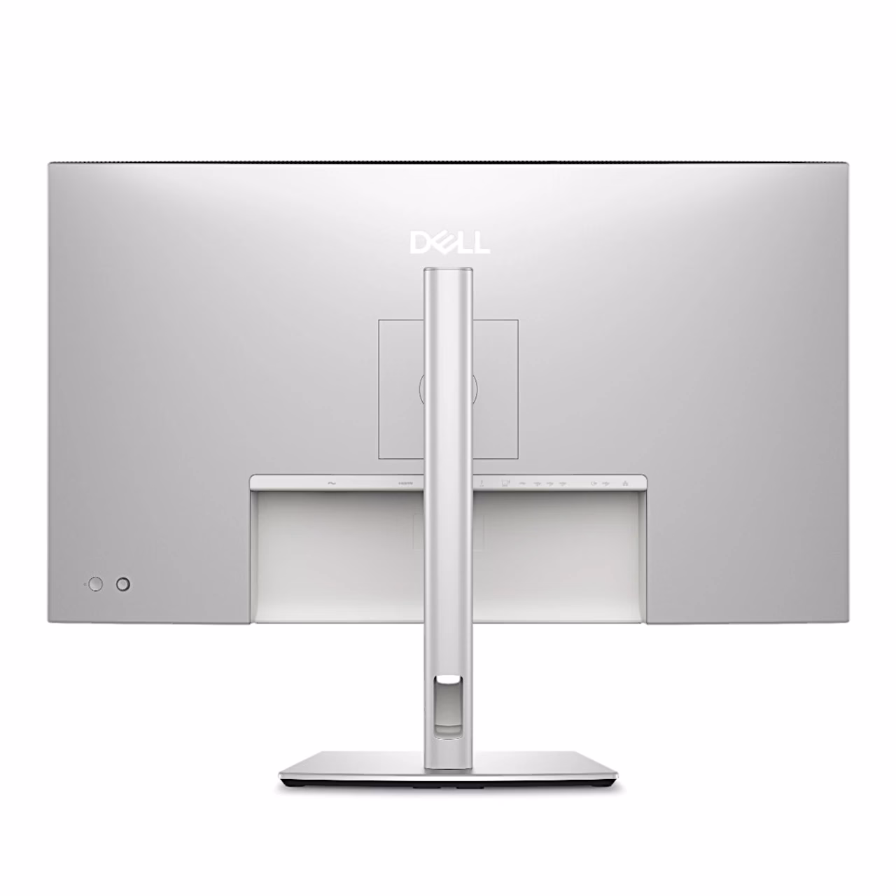 Dell U3225QE kuvari tagakülg otse tagant vaadatuna