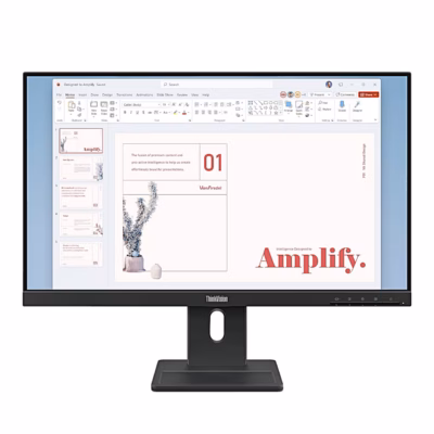 Lenovo ThinkVision E24-40 arvutimonitor alusel, otsevaade eestpoolt