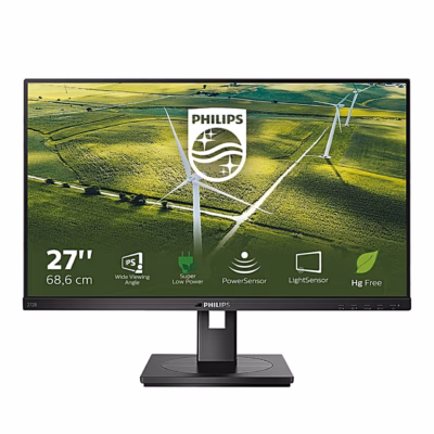 Philips 272B1G/00 monitor otse eest, ekraani all Philipsi logo ja juhtnupud
