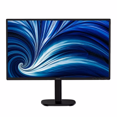 Arvutimonitor Philips 27B2N3500 eestvaates, sinise taustapildiga ekraan ja must alus