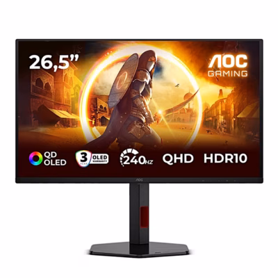 Monitor AOC Q27G4ZDR eest, ekraanil QD-OLED, 240 Hz ja HDR10 tähised