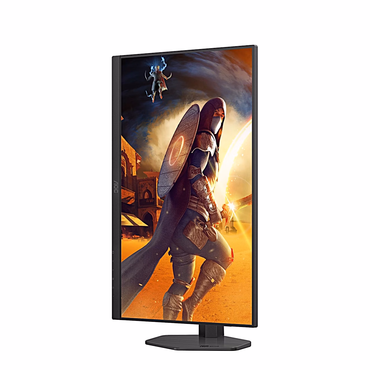 AOC Q27G4ZR püstasendis ekraaniga poolviltu paremalt