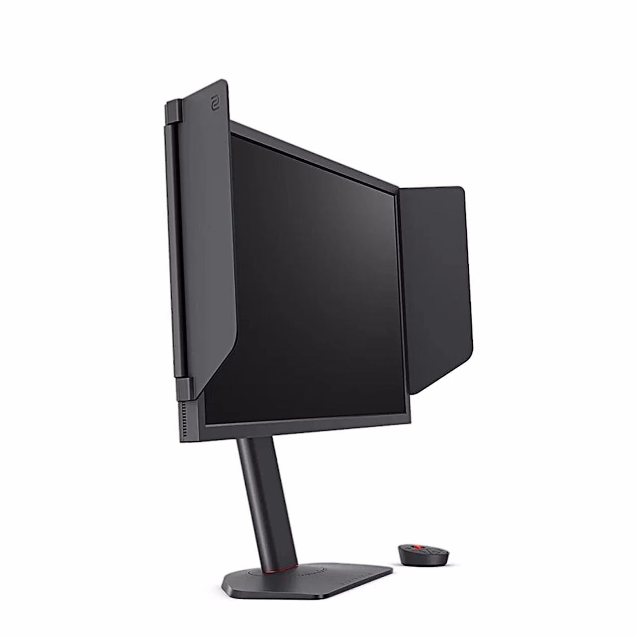 BenQ ZOWIE XL2540X+ monitor külgvaates, varjuklapid ja kõrge alus