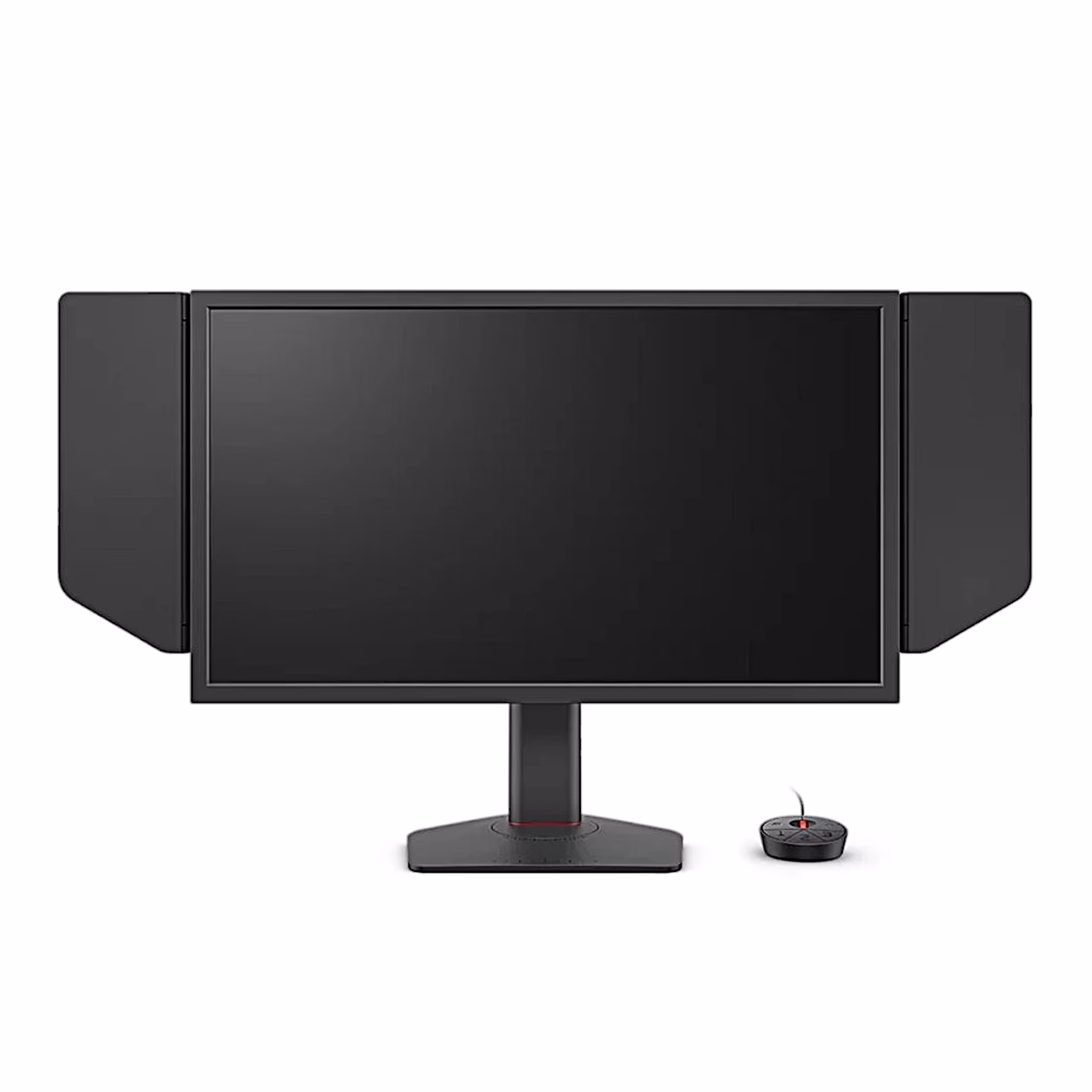 BenQ ZOWIE XL2540X+ mängurimonitor otse eest, mõlemal küljel varjuklapid
