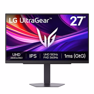 LG 27G810A-B mängurimonitor eestvaates madalaimas asendis