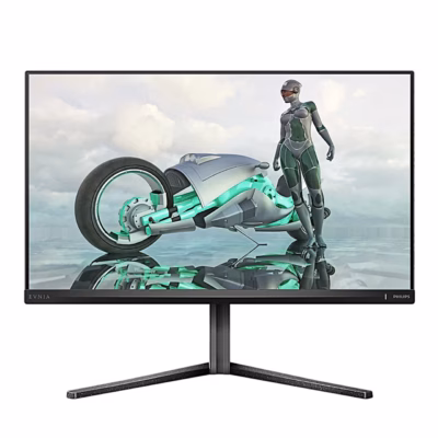 Mängurimonitor Philips Evnia 27M2N3800A eestvaates V-kujulisel alusel