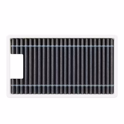 Robottolmuimeja filter ECOVACS DFI032165 pealtvaates, kurrutatud filterpind valges raamis