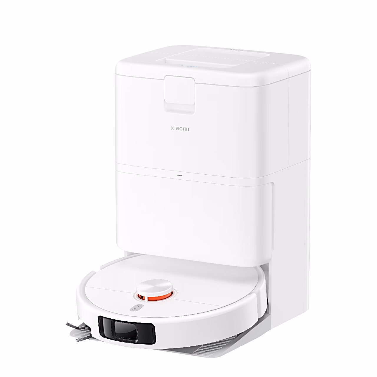 Xiaomi H50 Pro puhastusjaam ja robot, vaade vasakult nurgalt