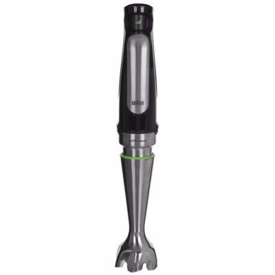 Käsiblender Braun MultiQuick 7 MQ7000X eestvaates, must käepide ja metallist jalg