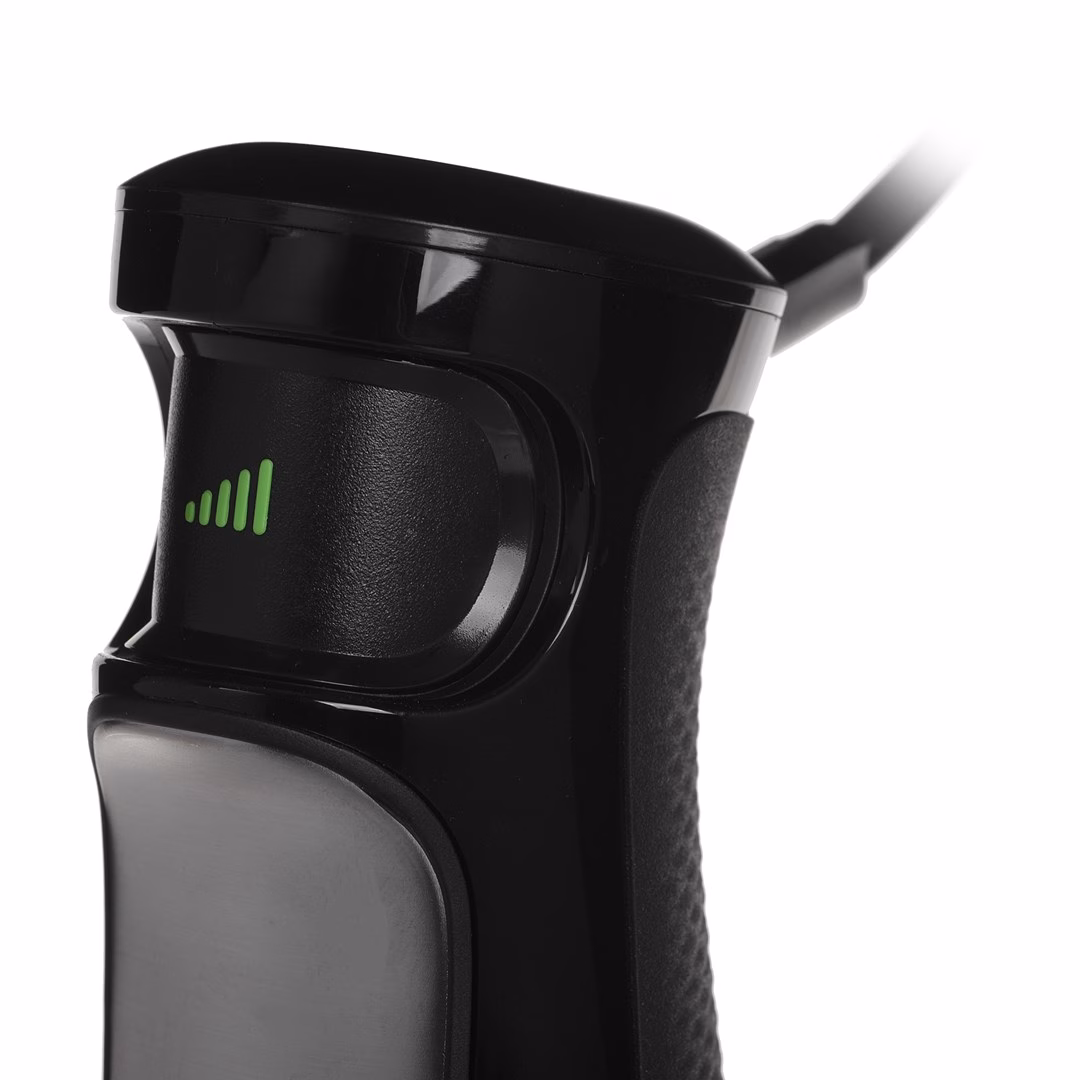 Saumikseri Braun MQ7000X Smartspeed-lüliti roheliste kiirusetähistega lähivaates