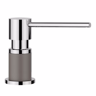 Seebi- ja nõudepesuvahendi dosaator köögivalamule BLANCO LATO, Volcano grey/chrome
