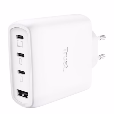 Seinalaadija Trust Maxo 65 W, 3× USB-C + USB-A, GaN, valge