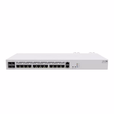 Ruuter MikroTik CCR2116-12G-4S+ eestvaates SFP+ ja Etherneti portidega