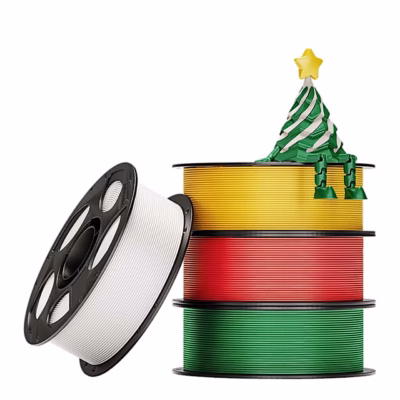 Anycubic PLA Silk Christmas komplekti neli rulli ja prinditud jõulukuuse kuju