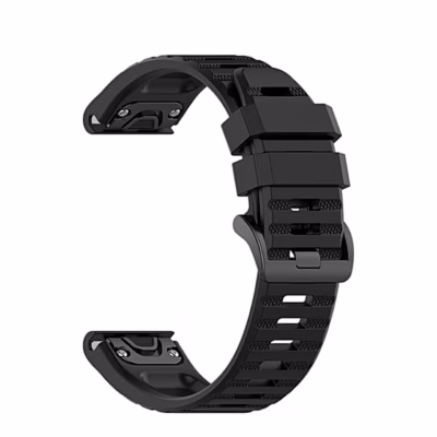 Must silikoonist kellarihm FIXED Silicone Strap QuickFit liitmike ja pandlaga