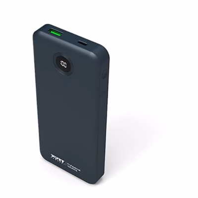 Sinine akupank PORT Connect 907006 nurga alt, ülaserva USB-A- ja USB-C-port