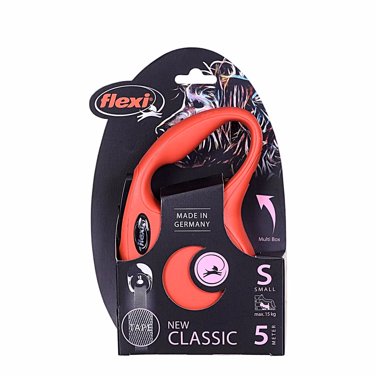 Sissetõmmatav jalutusrihm flexi New Classic S, 5 m lint, must