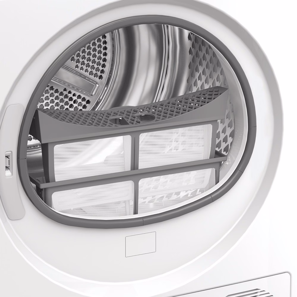 Whirlpool WP D9 WBS EE ukseava ebemefilter ja trumli sisemus